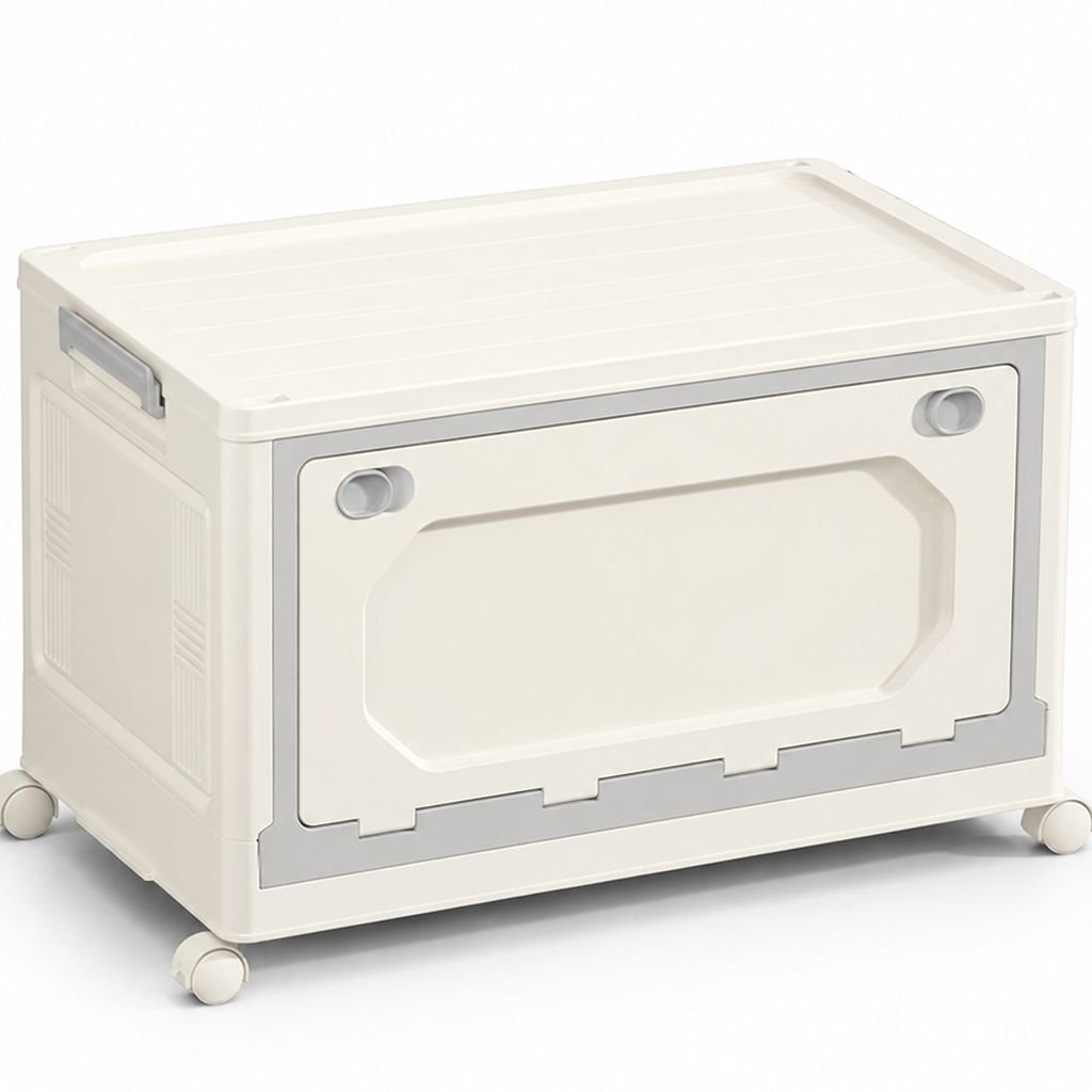 Student Foldable Rolling Storage Box with Wheels for Classroom Books