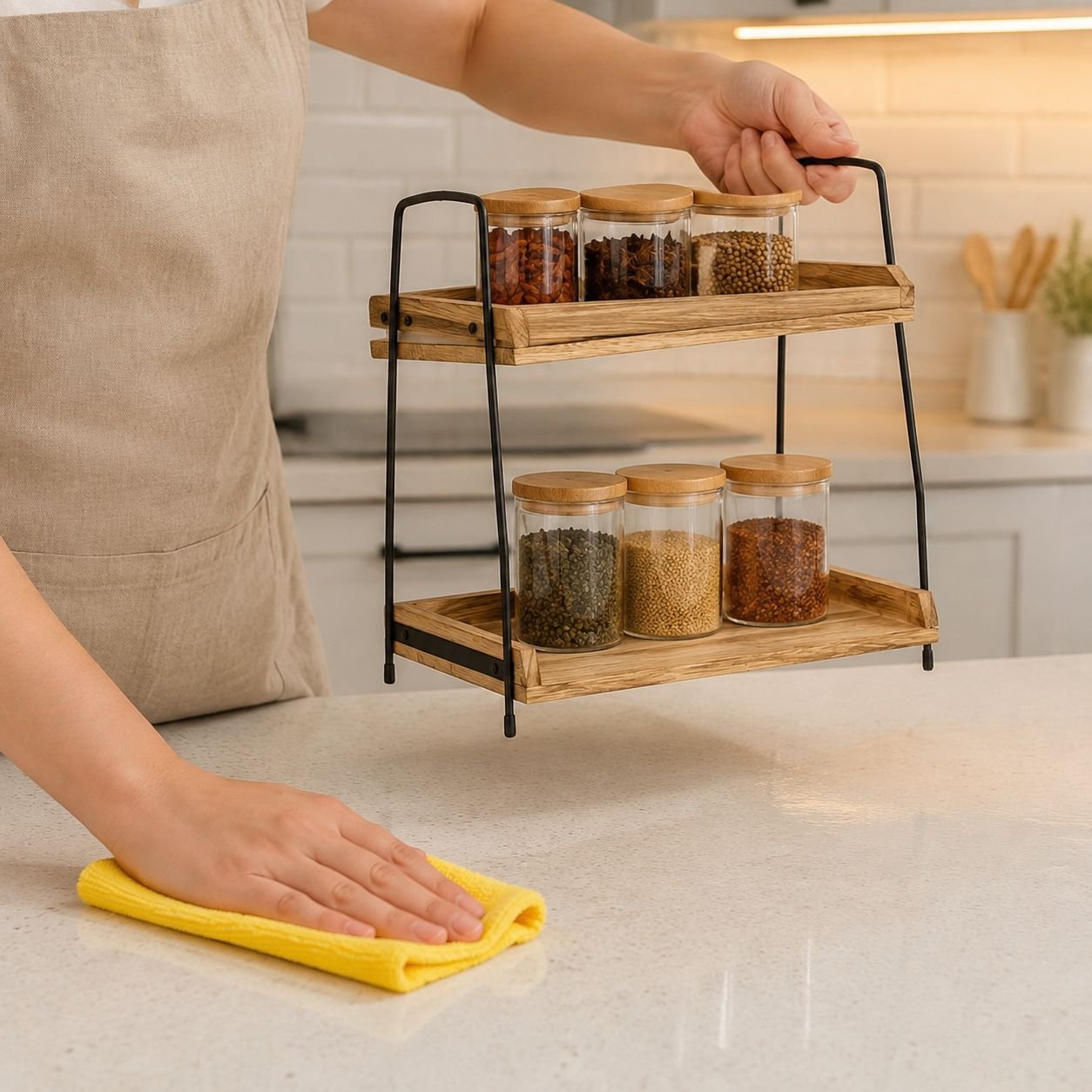 Multi-purpose storage rack for spices, towels, and more