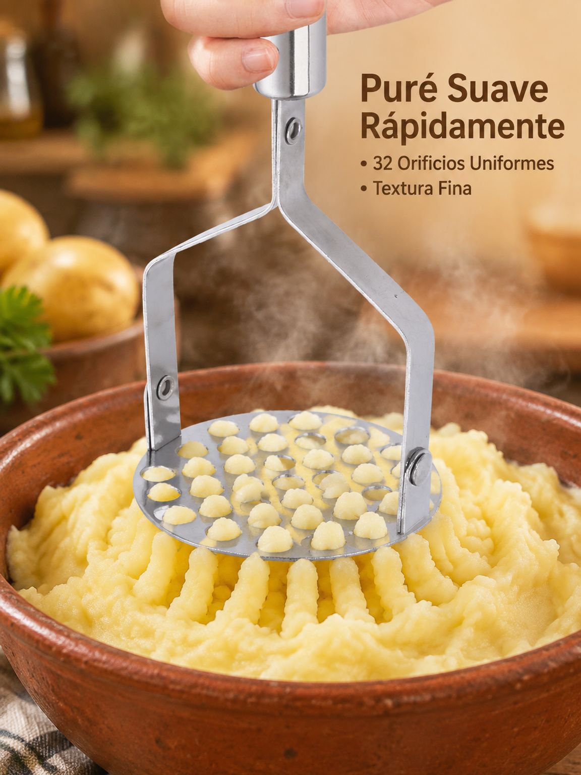 Herramienta multifuncional para triturar patatas y ajo