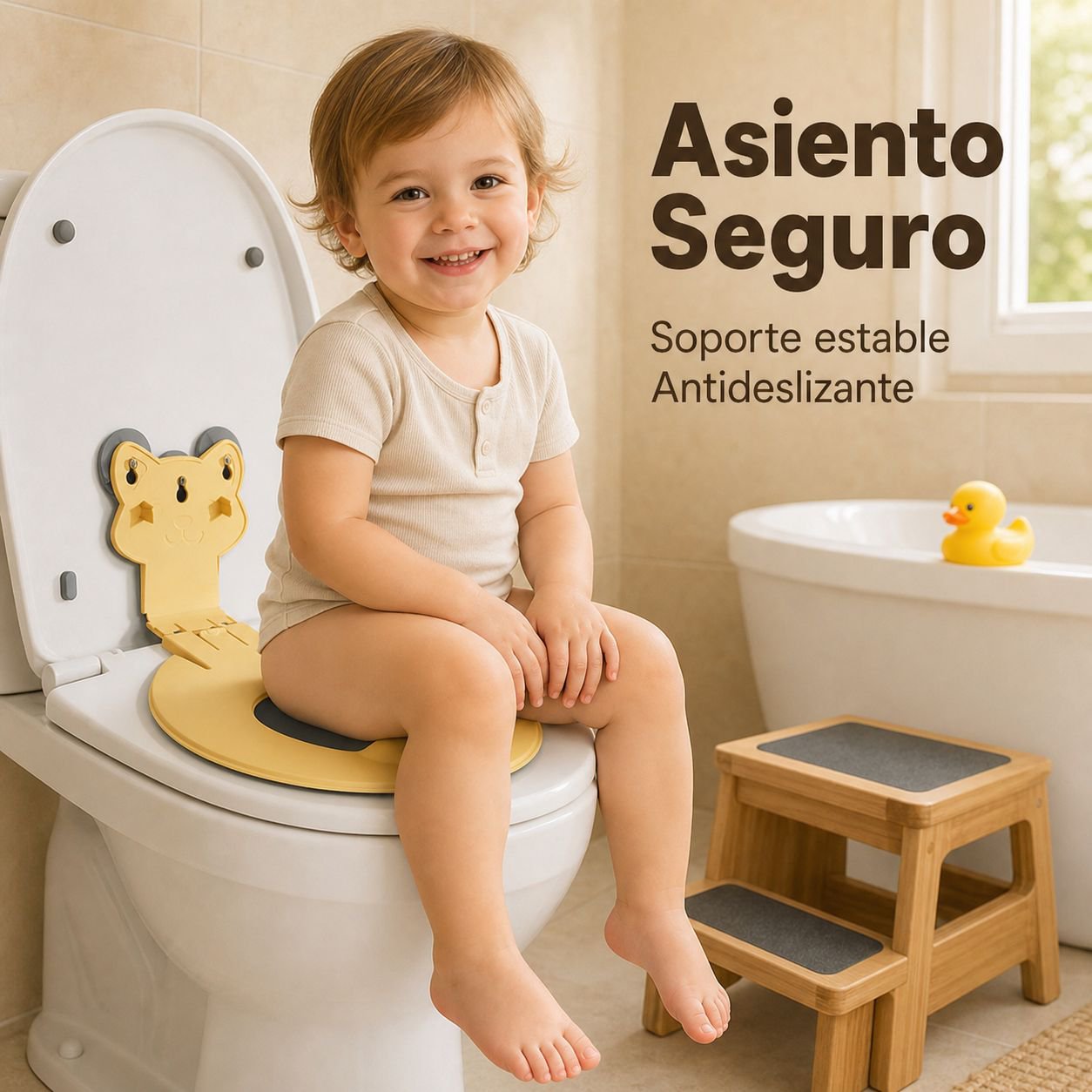 Cojín antideslizante y cómodo para inodoro infantil