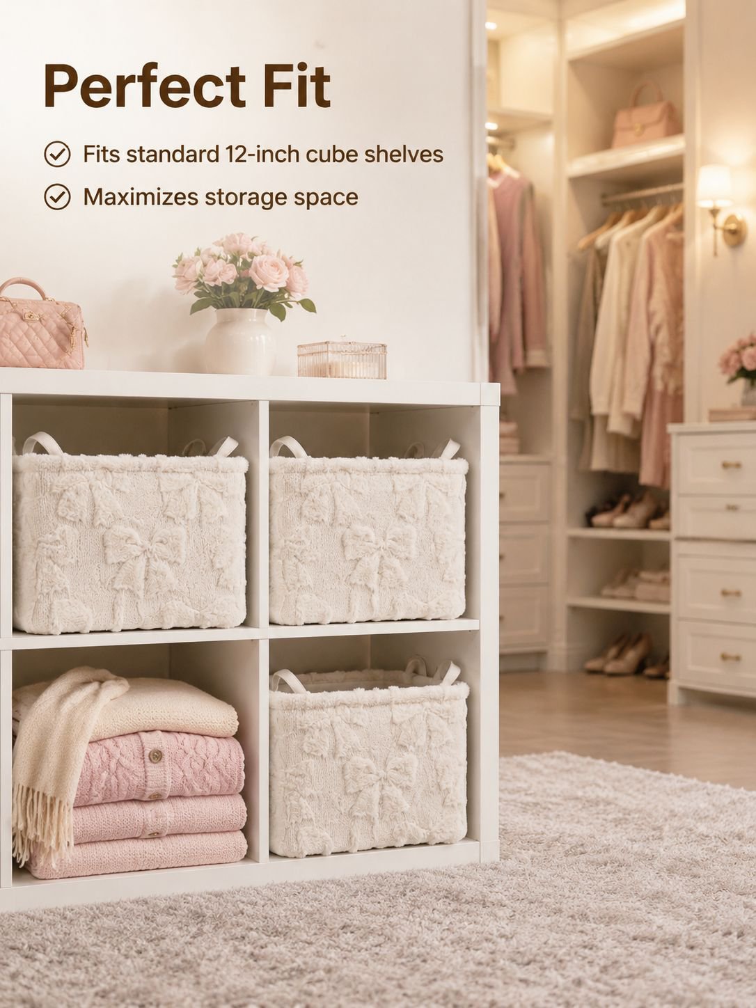 Home decor Storage Basket in soft velvet for elegant storage