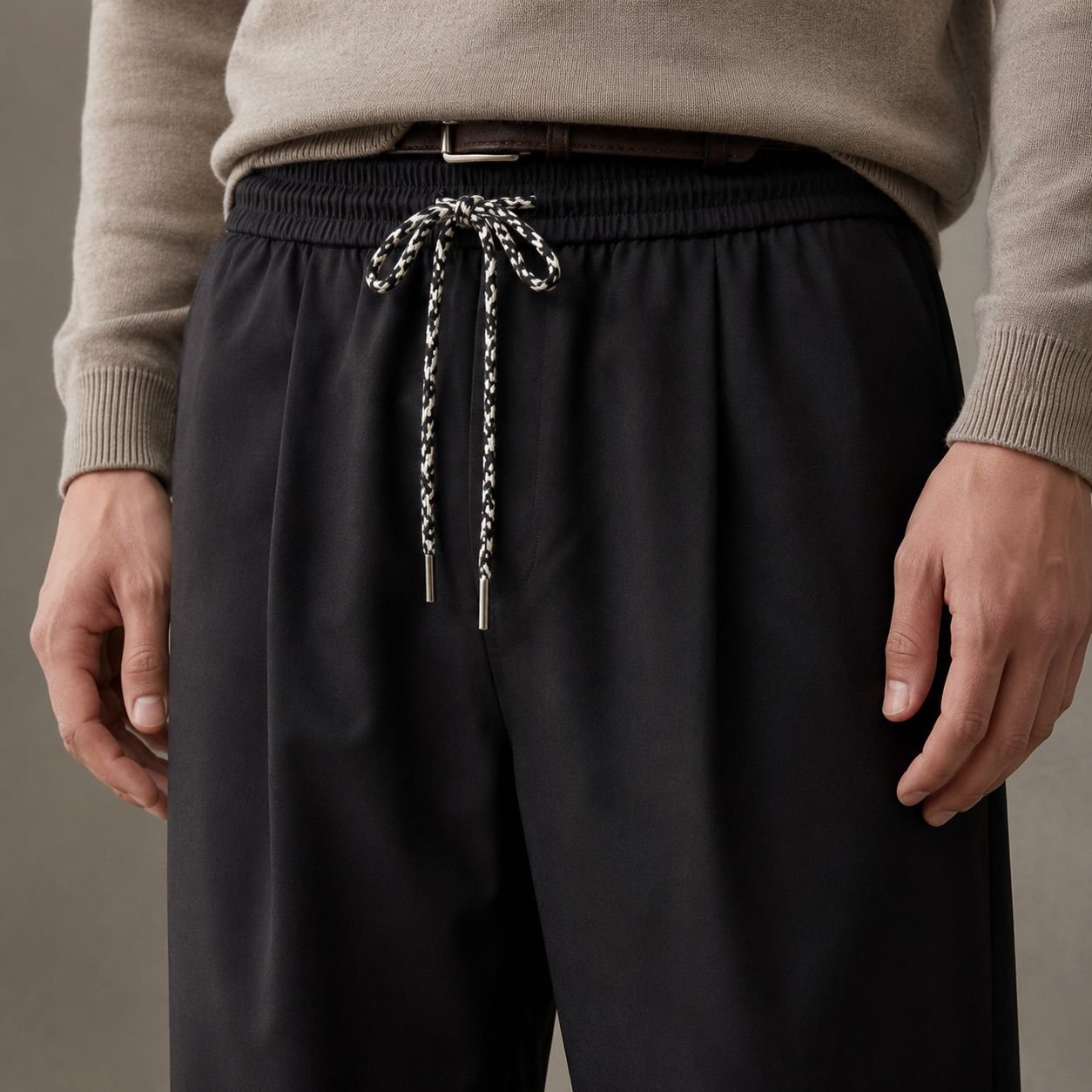 Pantalon long ample d'automne pour homme en lin mélangé