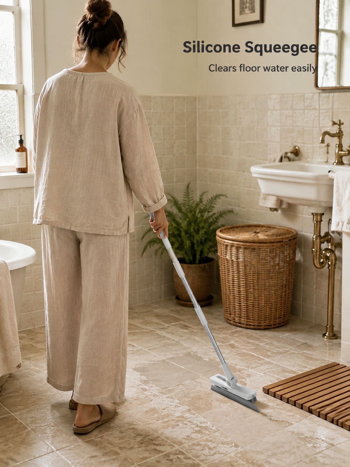 Foldaway Soft-Bristle Broom and Dustpan Set