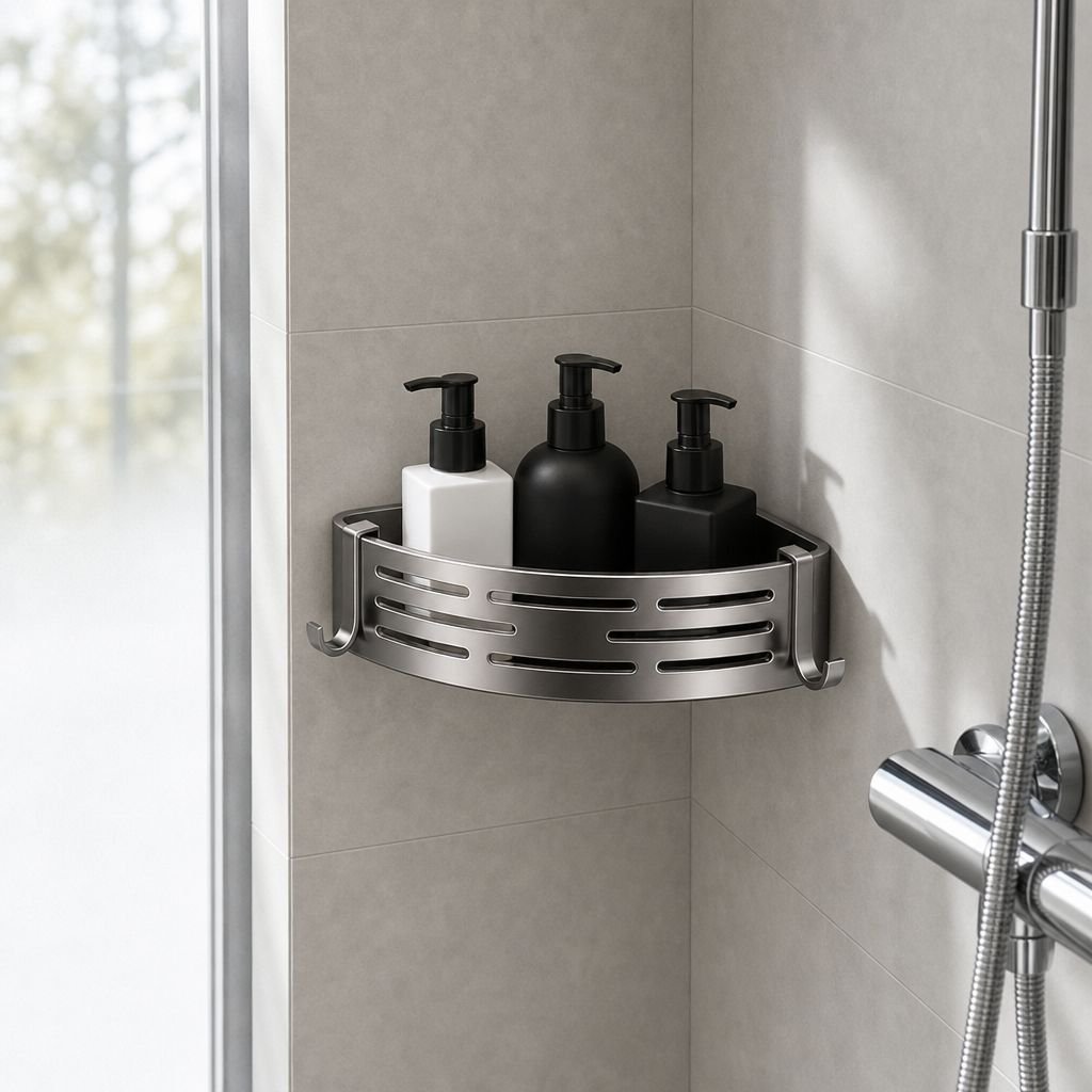 Spurloses Badregal – Dreieckiges Wand-Eckregal