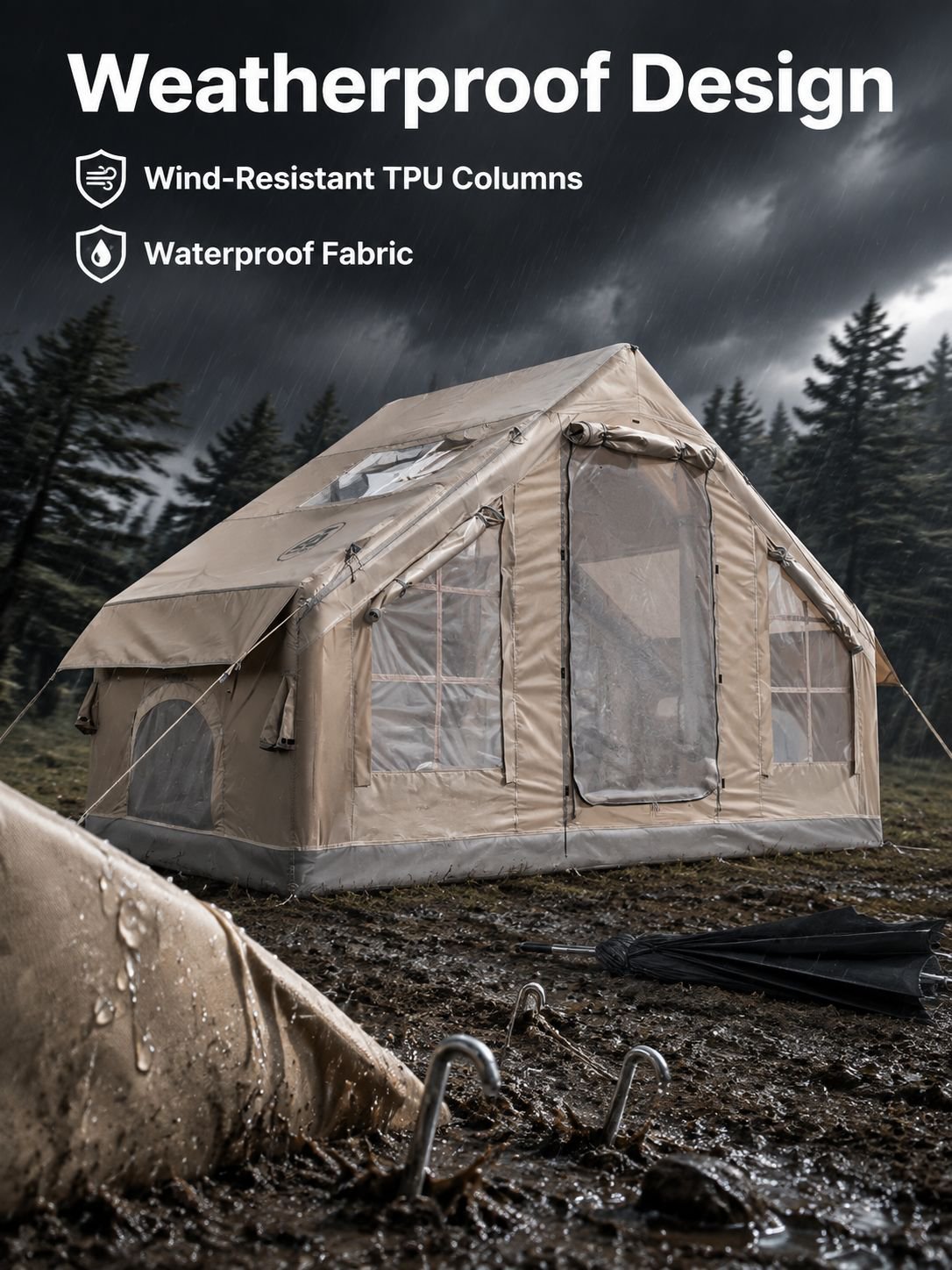 High-Quality Oxford Fabric Outdoor Inflatable Tent for Camping and Rental