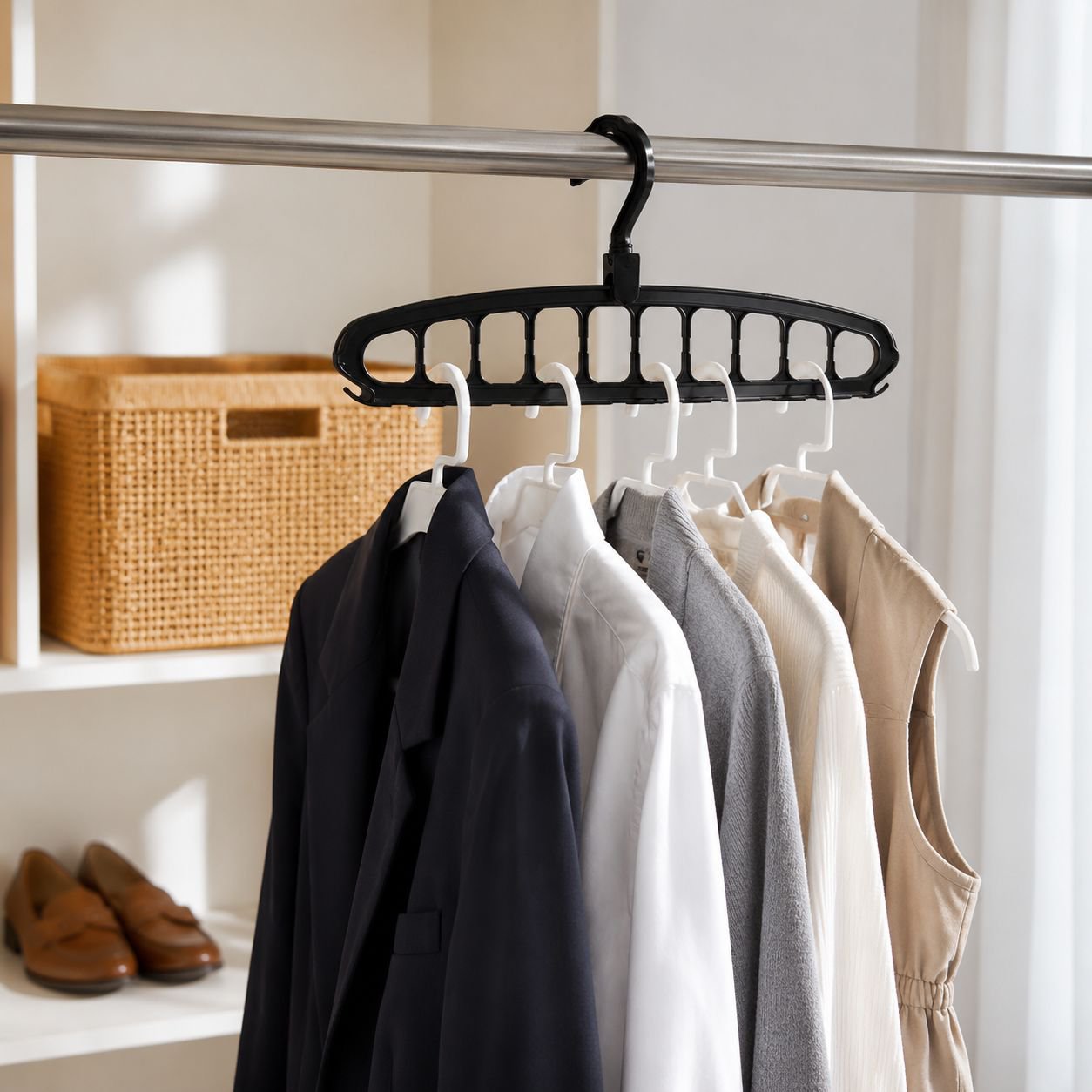 Multi-purpose Seamless Hook for Clothes Storage