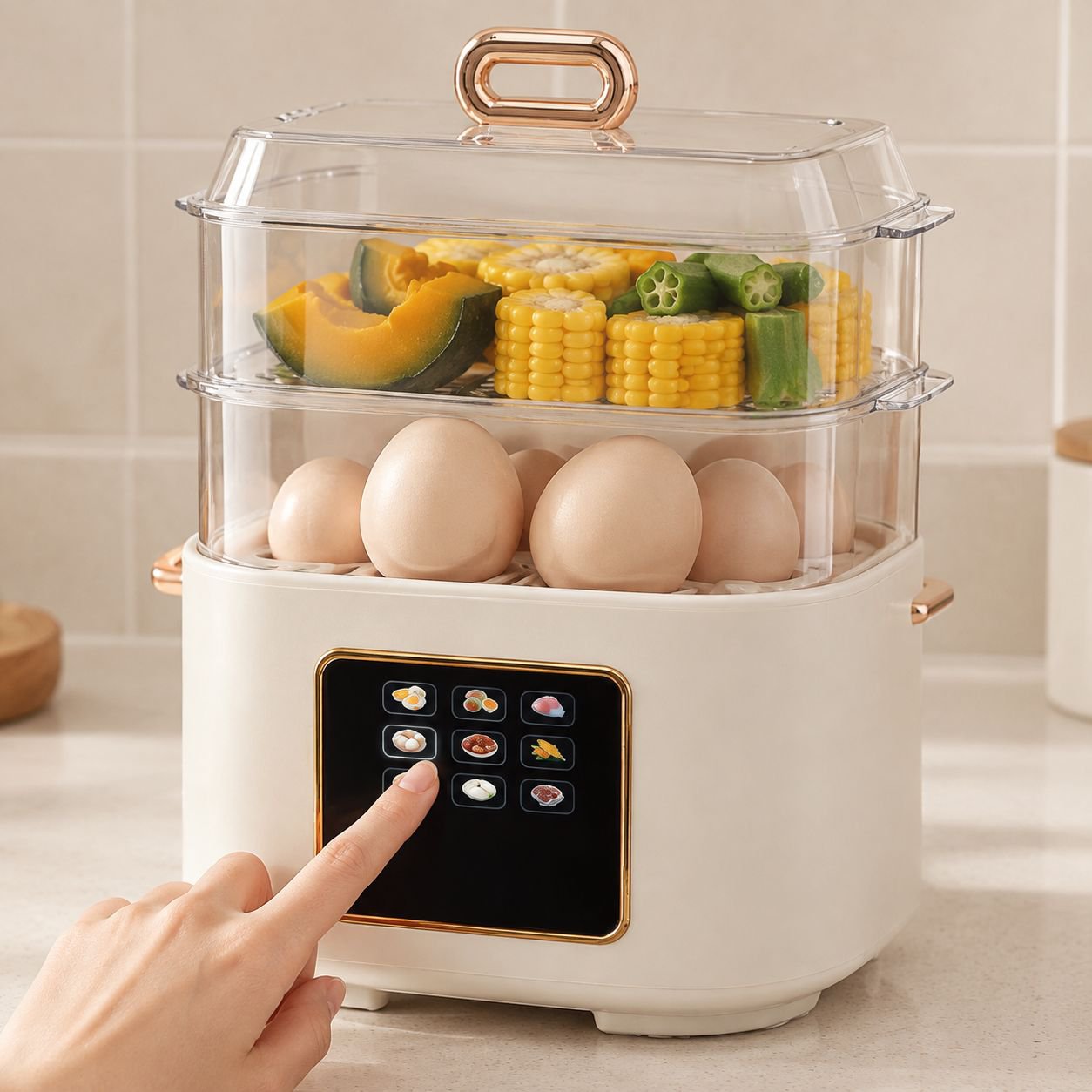 蒸し器で同時調理できる多彩な食材