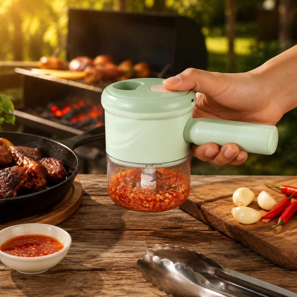 Powerful motor electric chopper for quick food processing