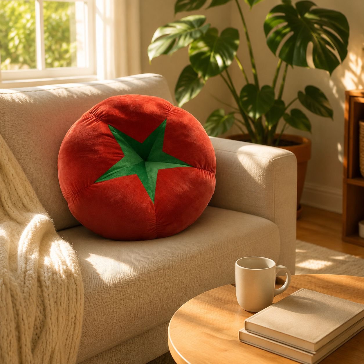 Cute Tomato Pillow for Bed and Sofa Dual-use Cushion