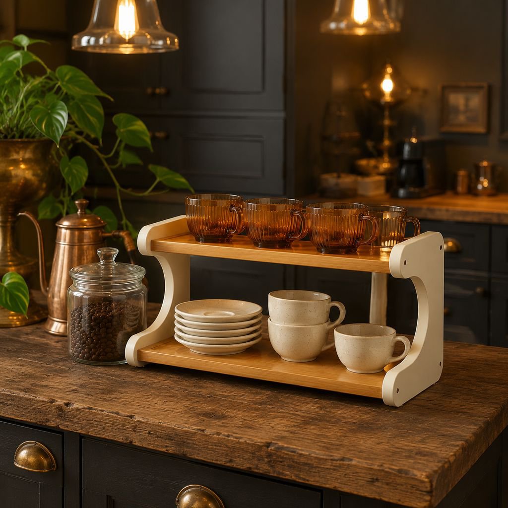 Coffee cup storage rack with modern design