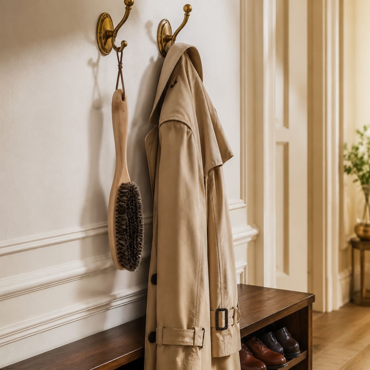 Brosse d'entretien pour manteau en laine