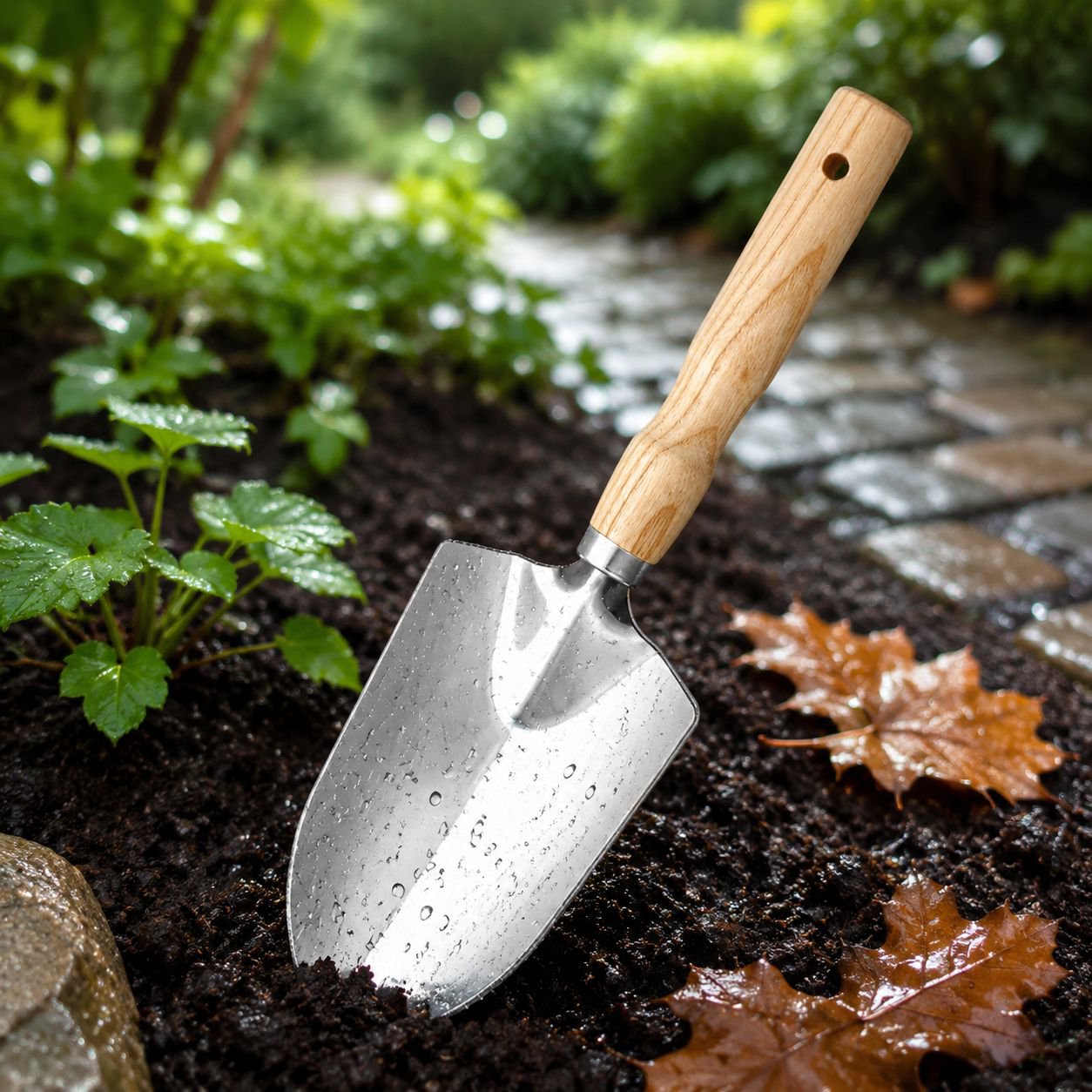 Outil pour rempoter et planter des fleurs