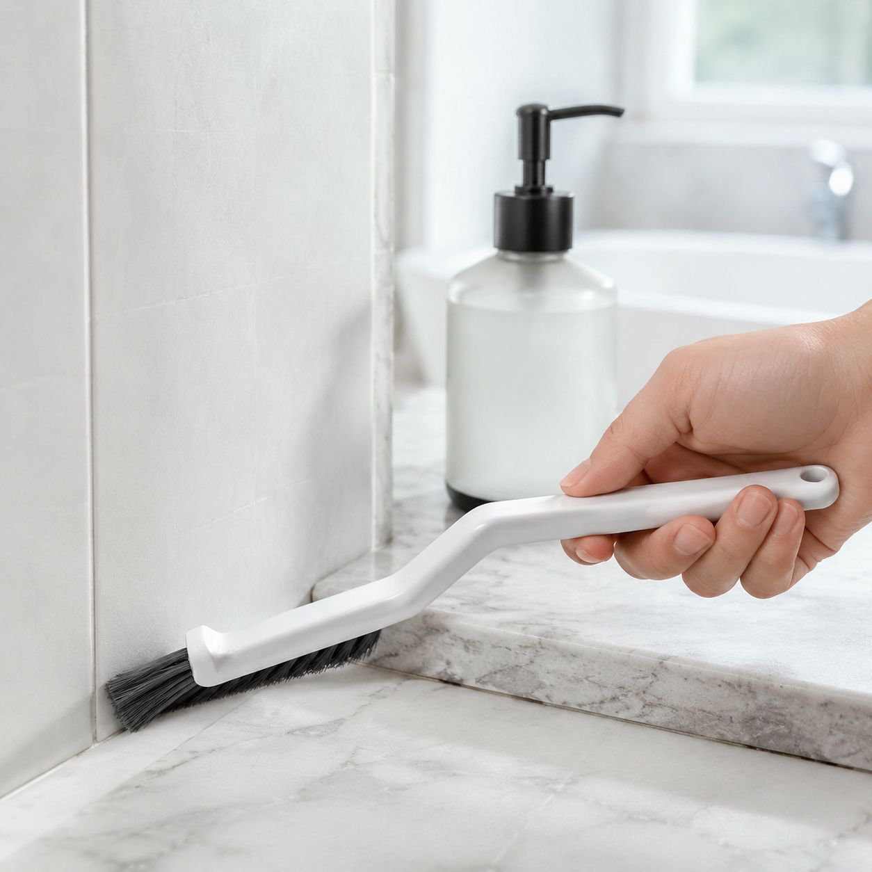 Brosse à poils durs pour carrelage de salle de bain et cuisine, nettoyage en profondeur