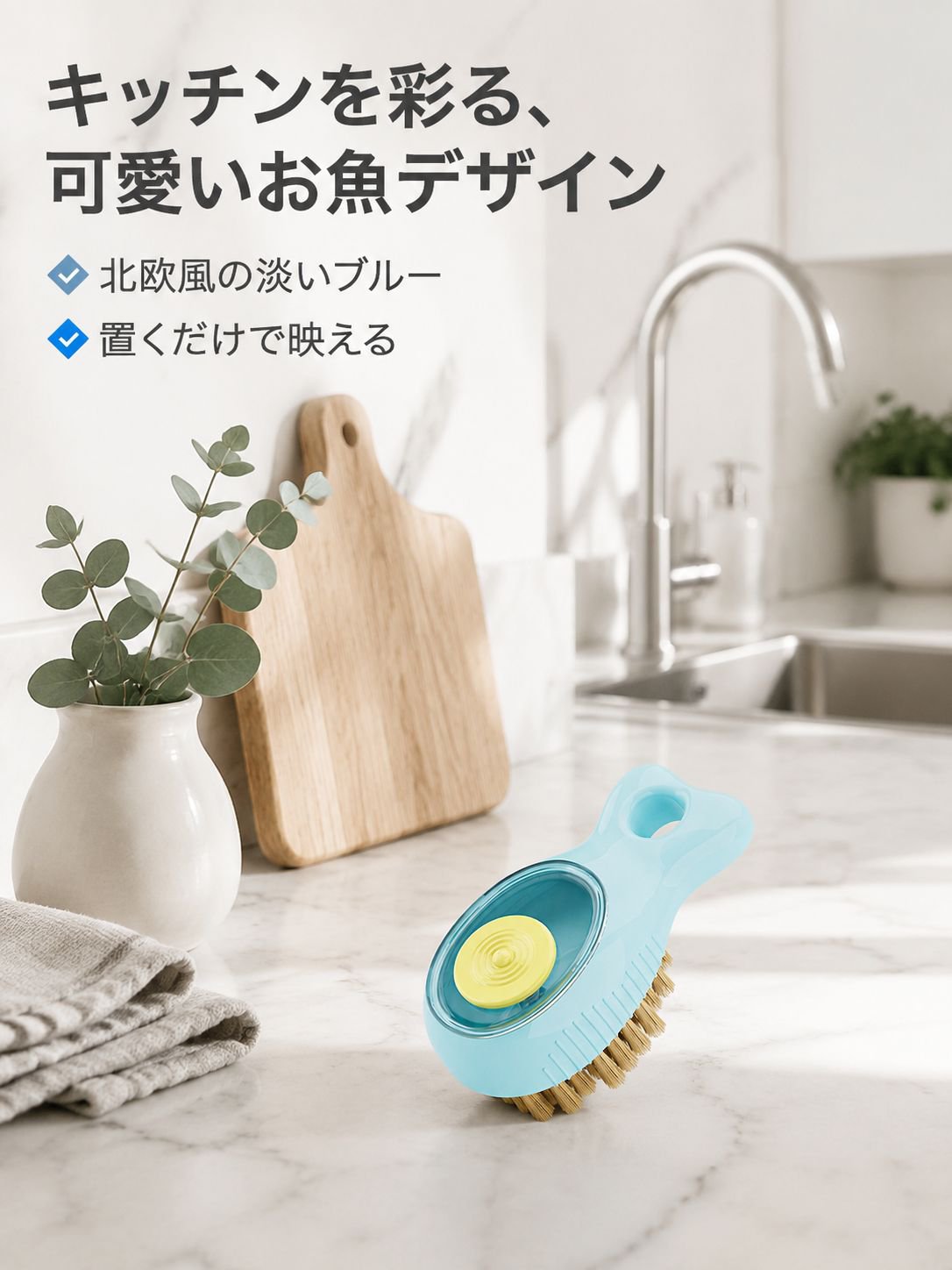 シンク用クリーニングブラシ 多機能コーナーブラシ