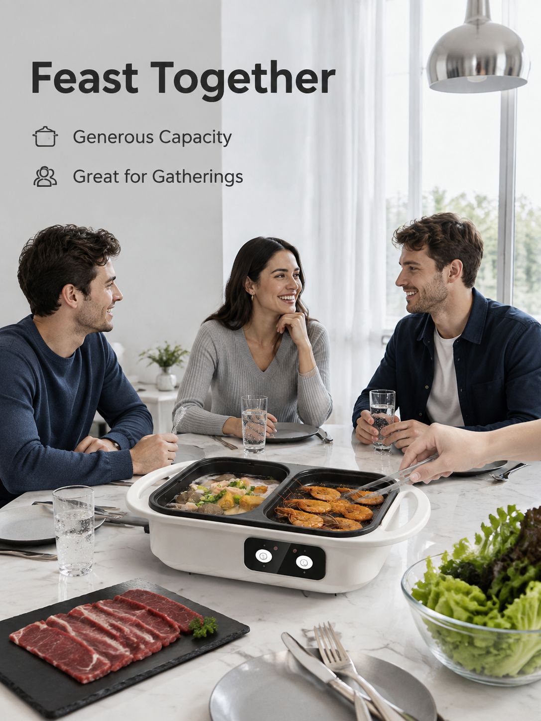 Multi-Functional Hot Pot and Grill Combo