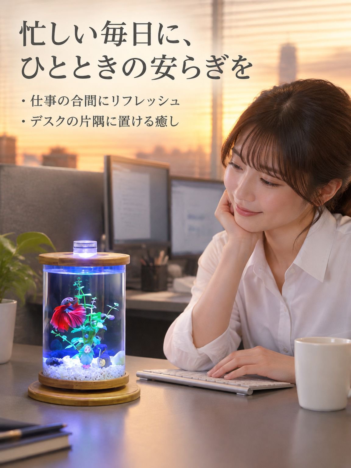 クリエイティブ回転ミニ水槽