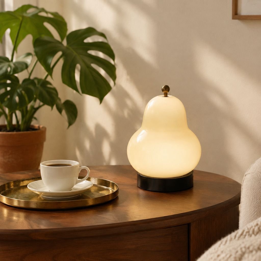 Vintage Nachttischlampe im Creme-Stil für Schlafzimmer