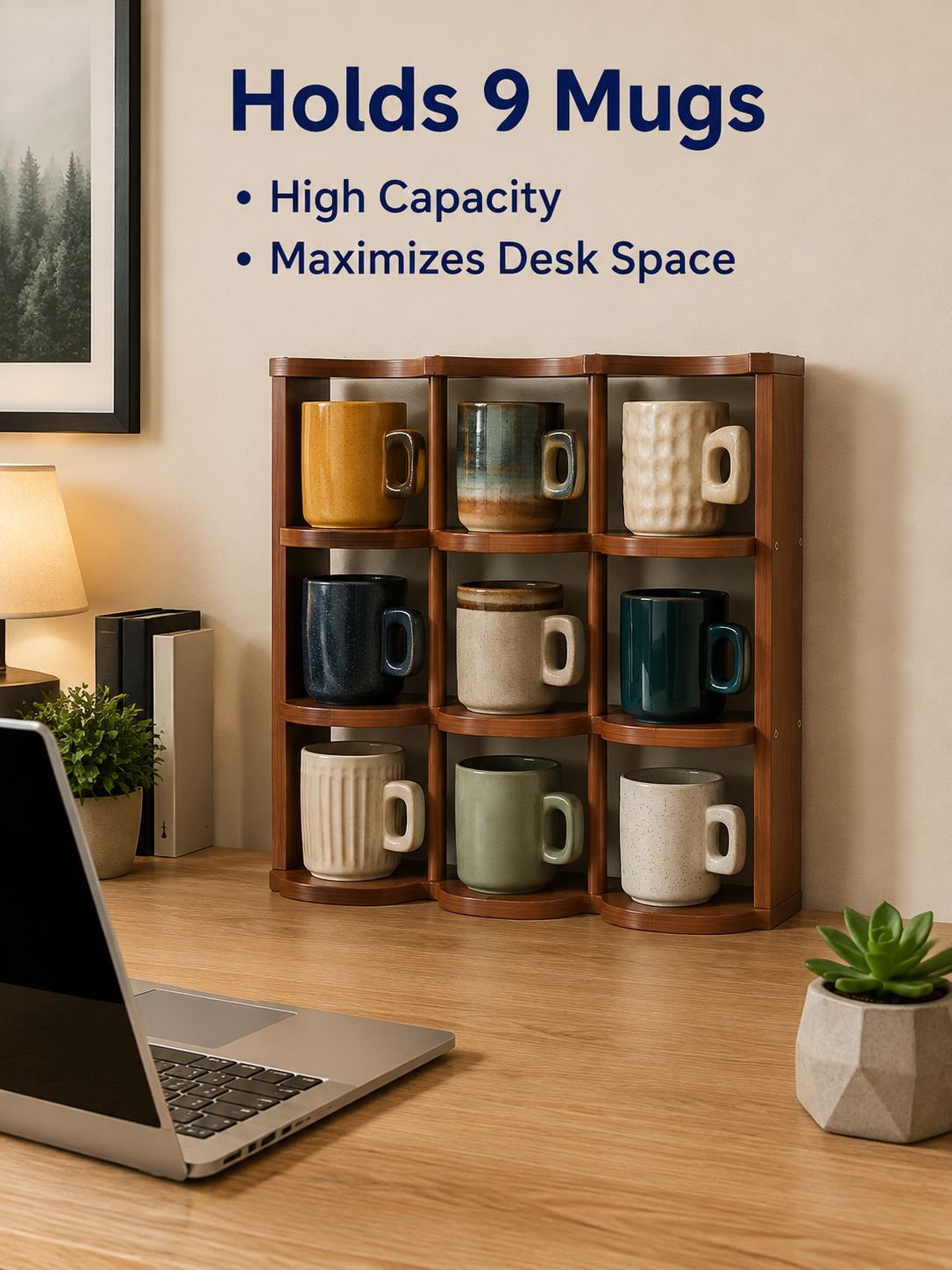 9-Grid Desktop Cup Holder Organizer