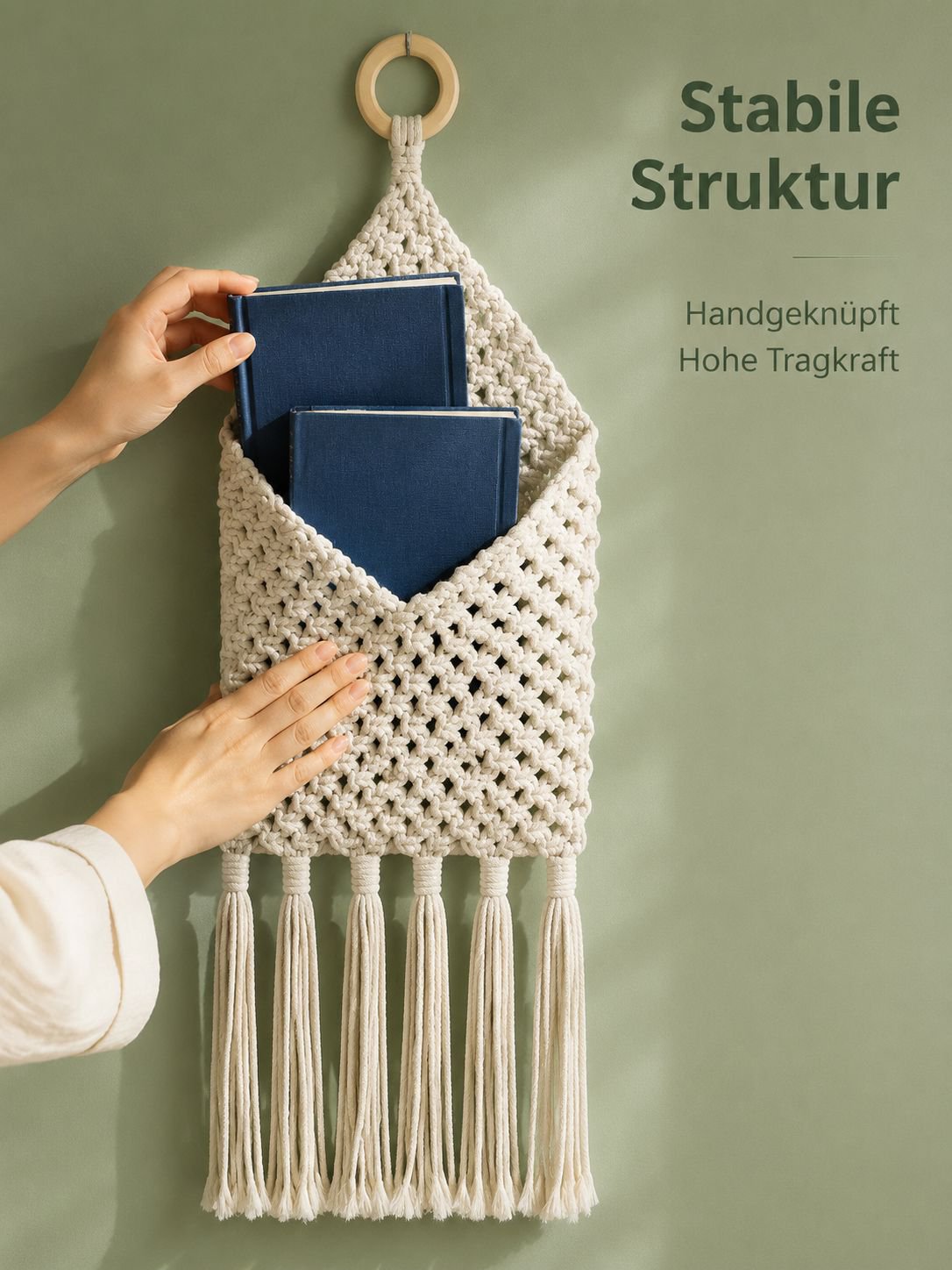 Hängendes Aufbewahrungsnetz für das Bett