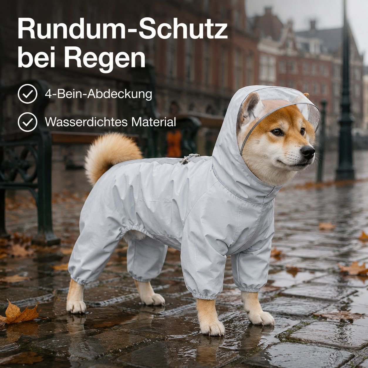 Neues Vierbein-Regenmantel für Hunde