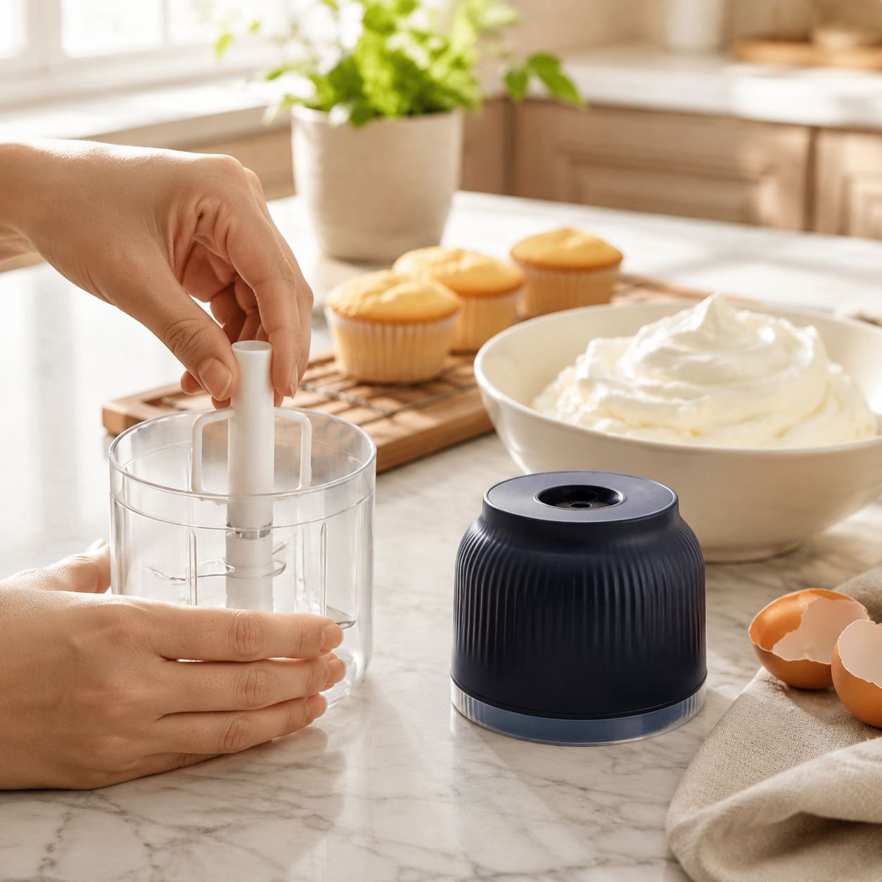Compact wireless mini electric meat grinder for home use