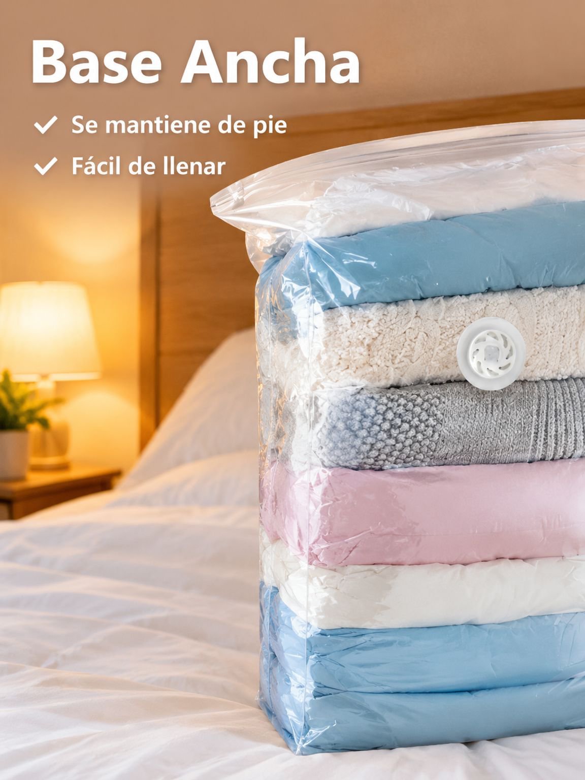Bolsa de almacenamiento al vacío reforzada y tridimensional para hogar y dormitorio