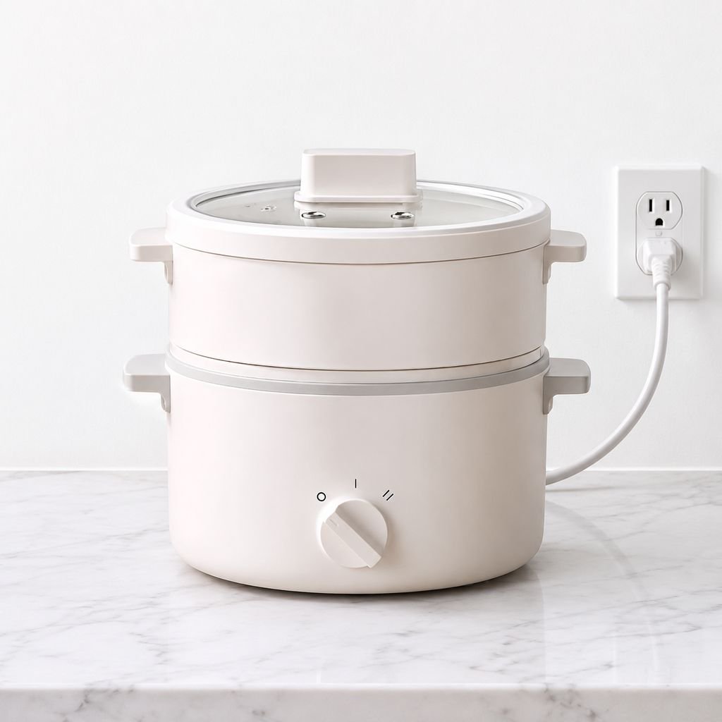 1.5L Two-Tier Multi-Purpose Electric Steamer, Tabletop Cookware, Mold-Resistant and Easy to Clean