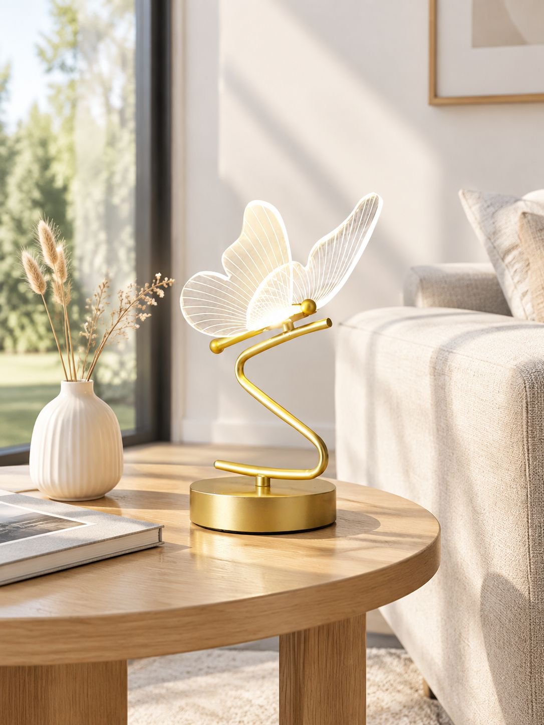 Kreative Tischlampe im nordischen Stil mit Schmetterlingsdesign