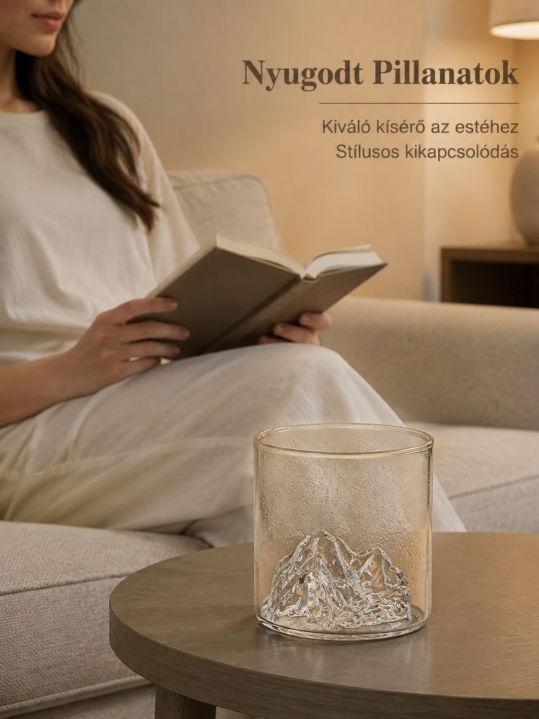 Modern dizájnú whisky pohár