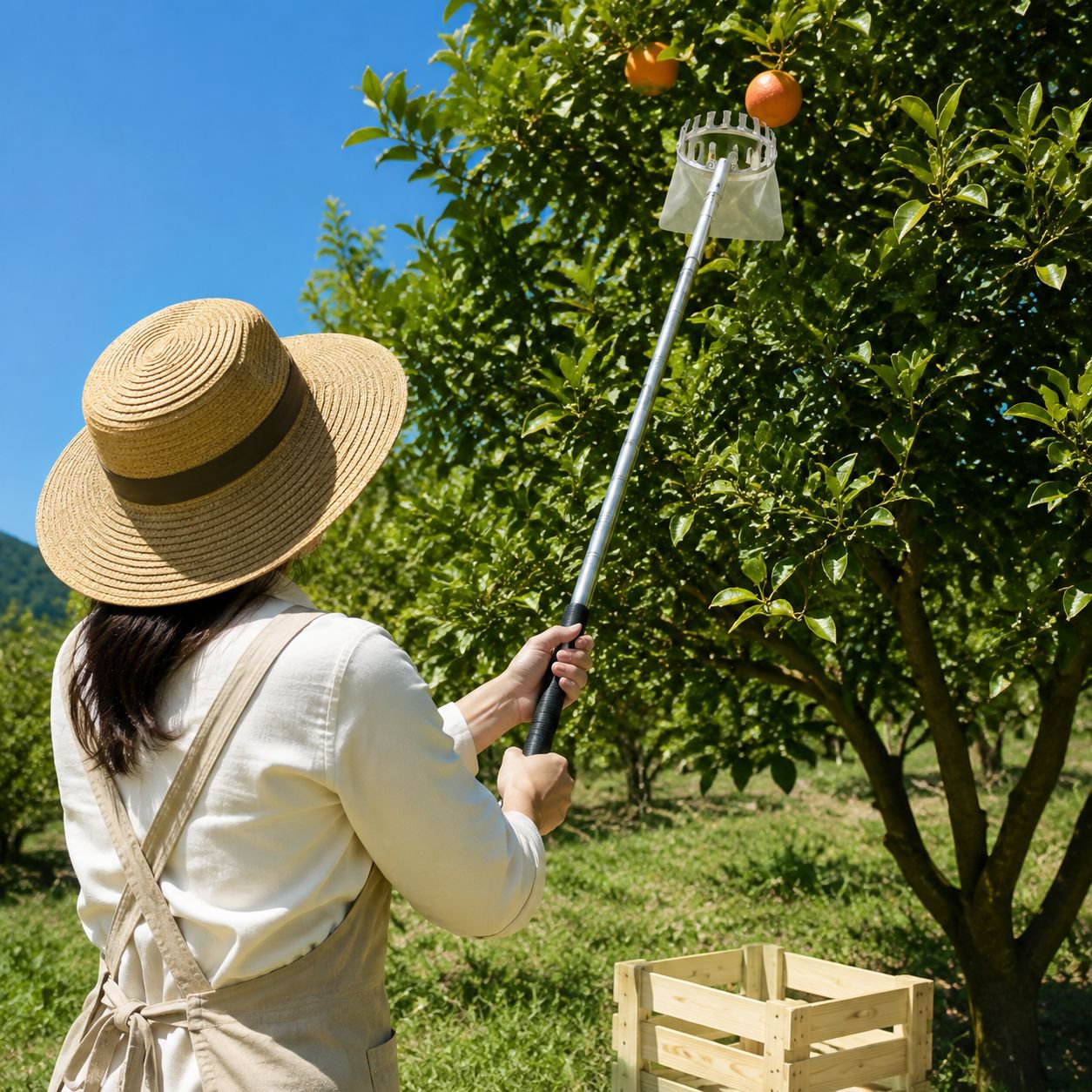 Recolector de frutas telescópico aéreo herramienta de jardinería