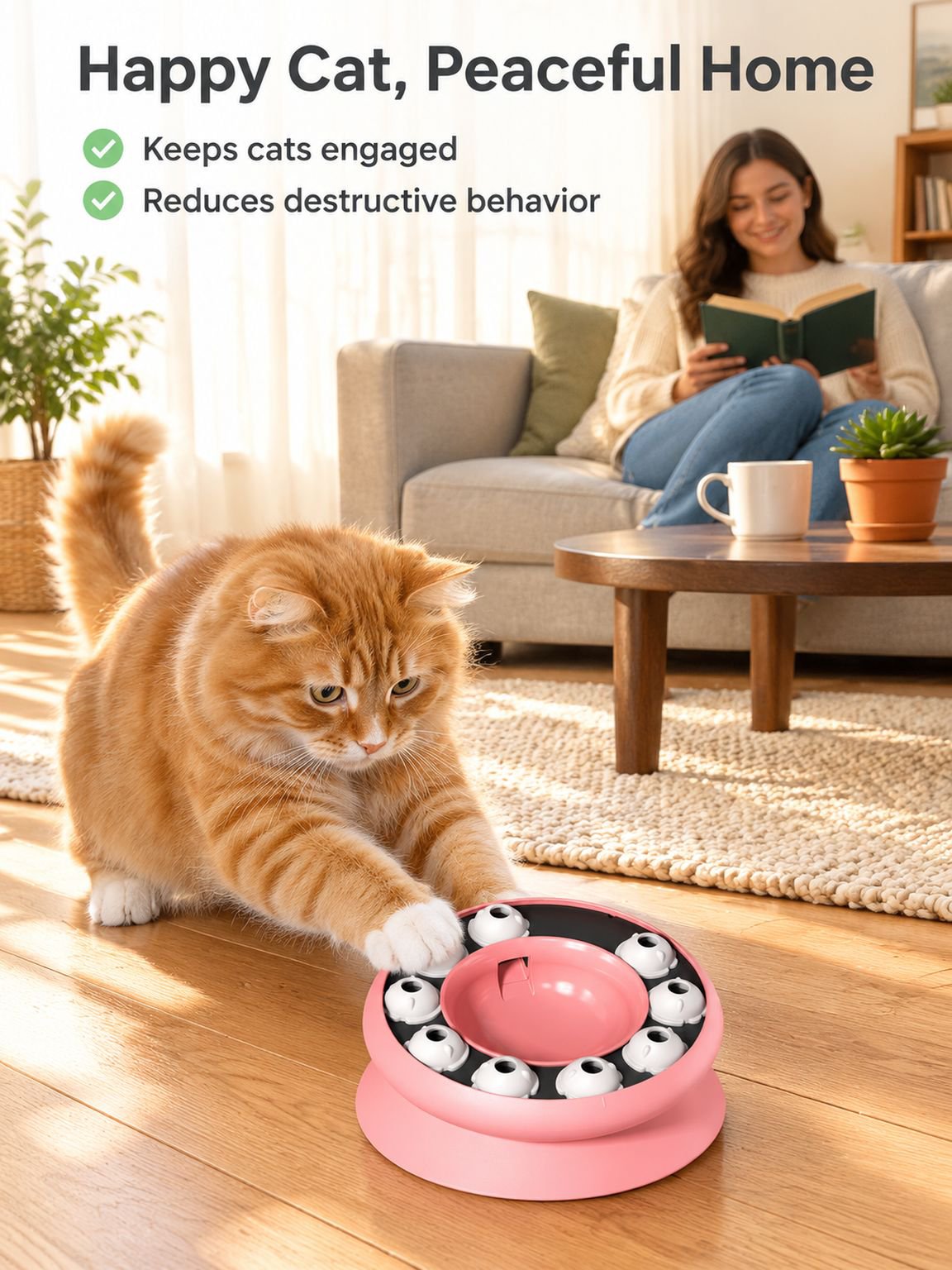 Pet Cat Slow Food Toy Bowl