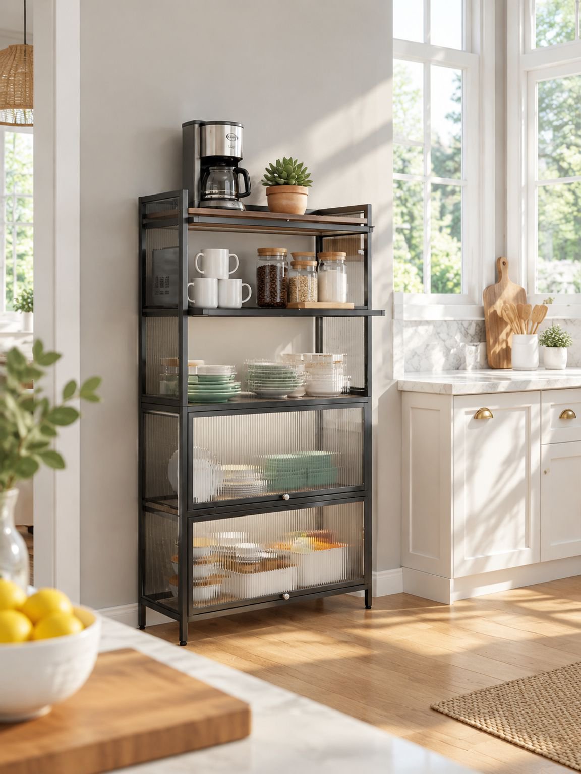 Multi-Tier Kitchen Storage Cabinet