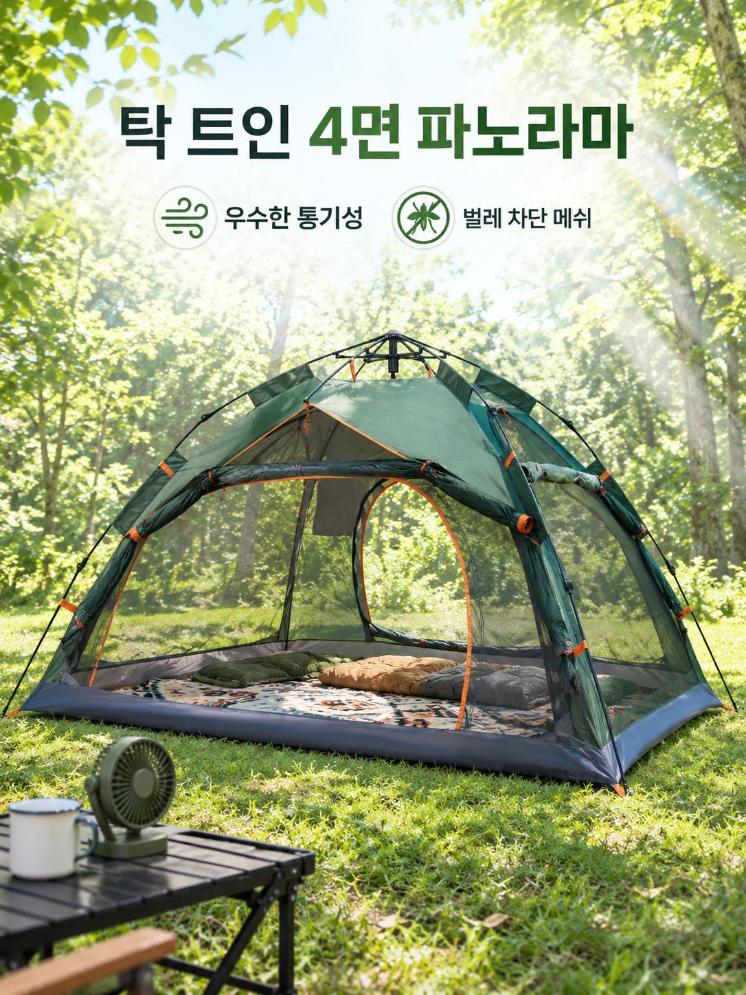 야외 캠핑 비에 강한 내구성 접이식 텐트