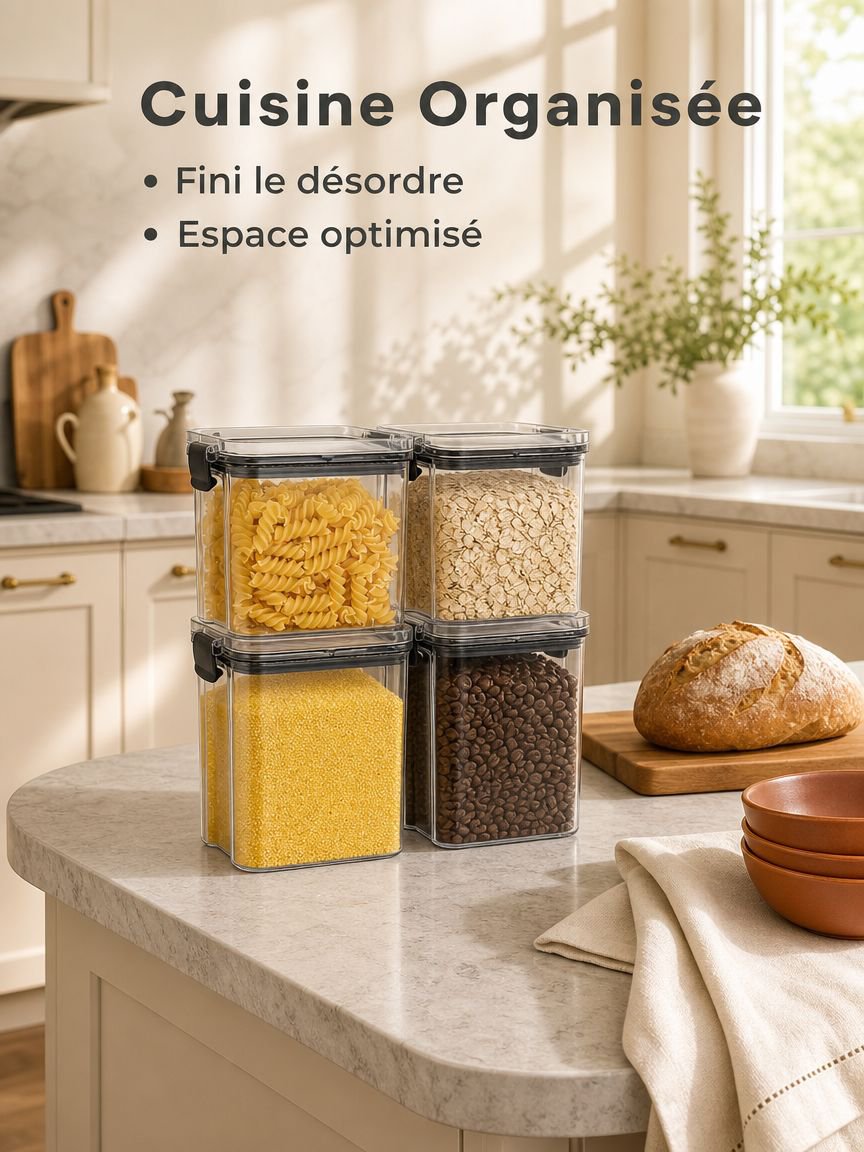 Boîte à céréales avec couvercle sécurisé