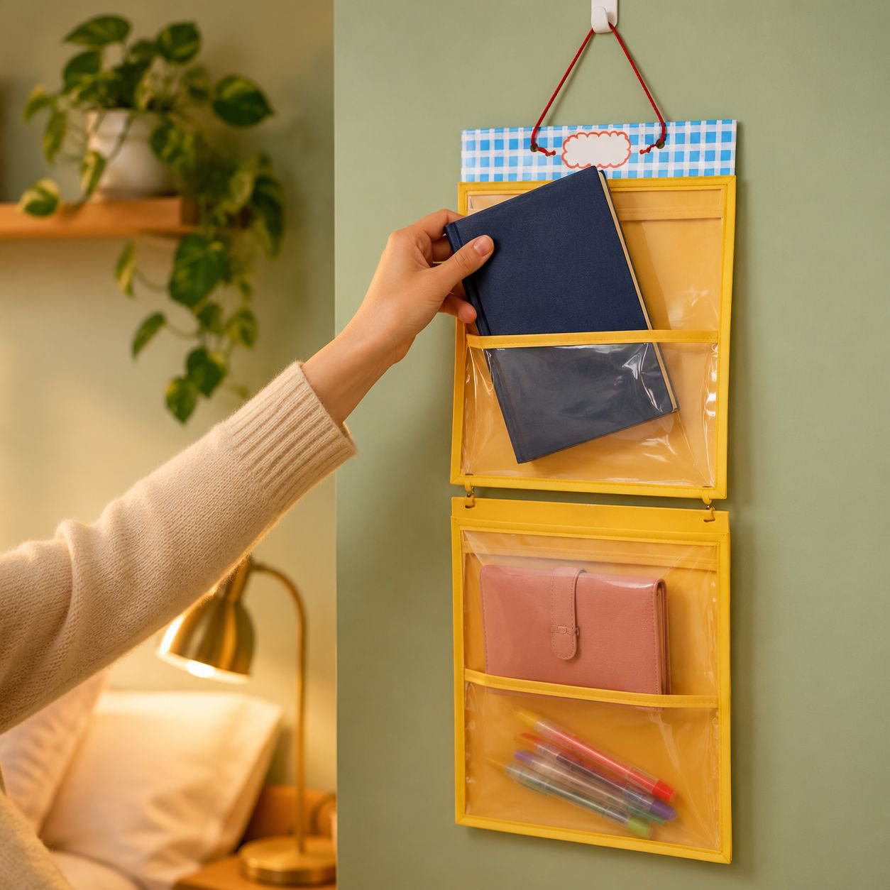 Transparent storage hanging bag, large capacity display bag