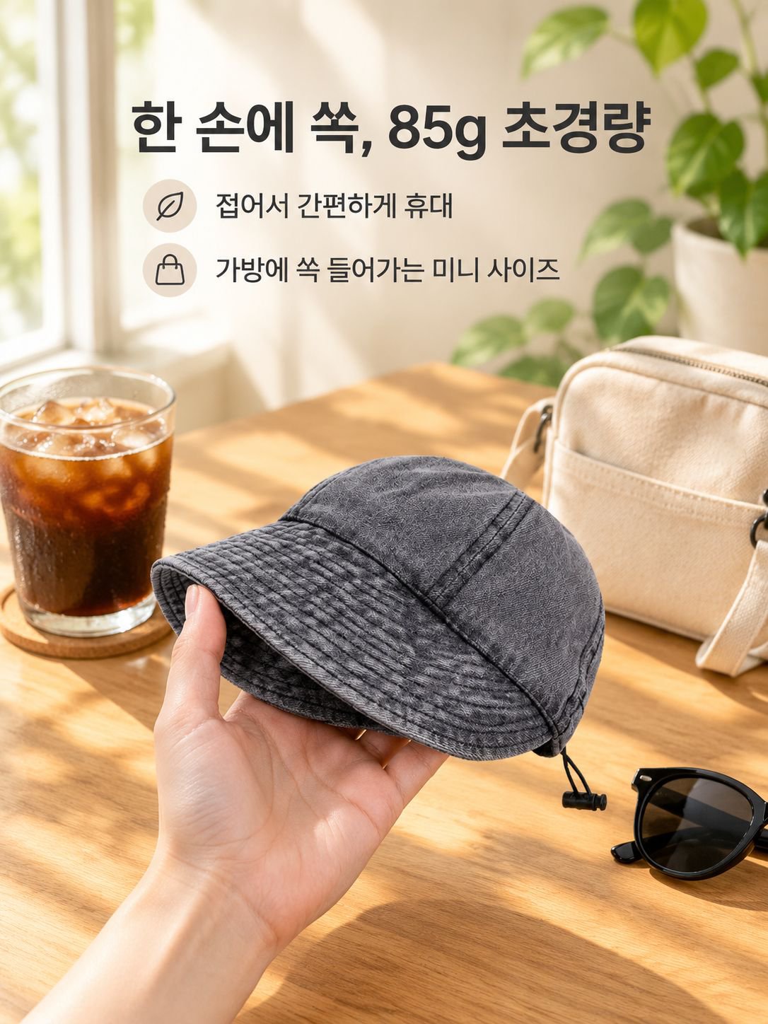 접이식 얼굴 가리개 버킷햇