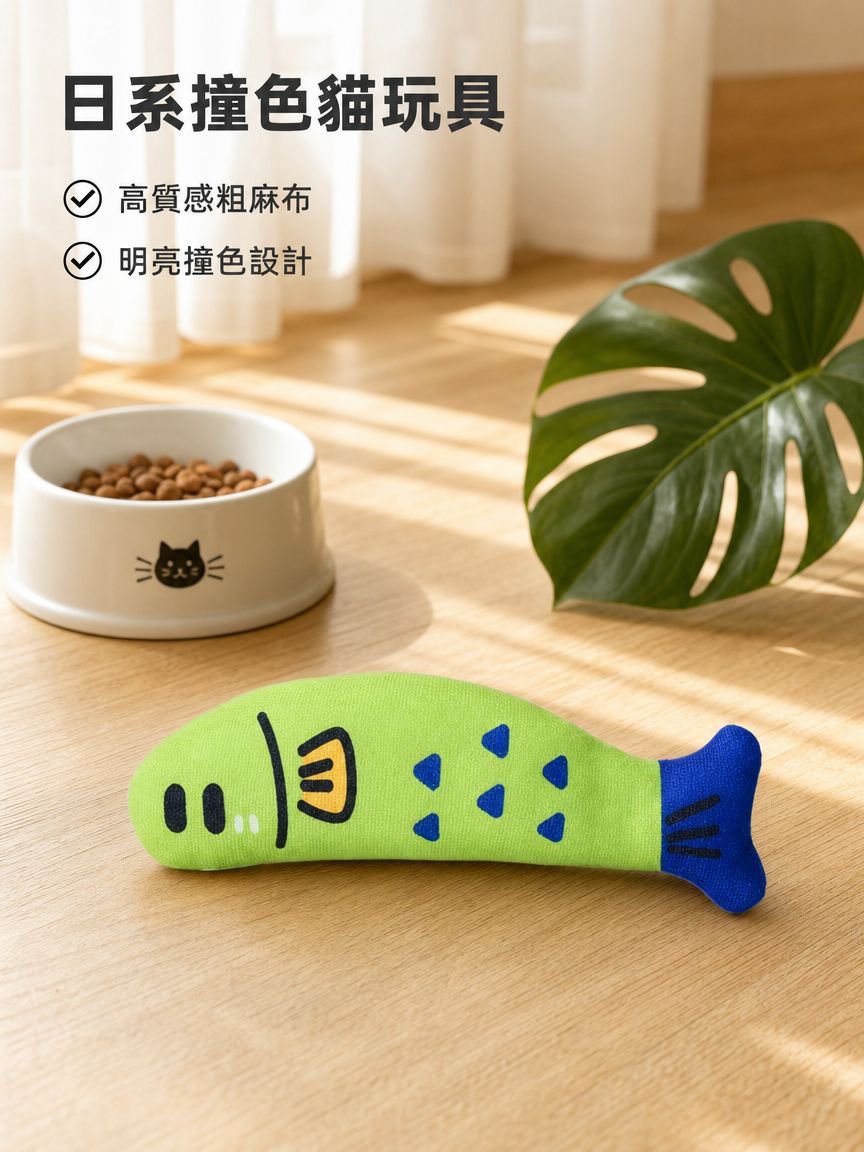 逗趣猫薄荷玩具猫戏弄麻布小鱼