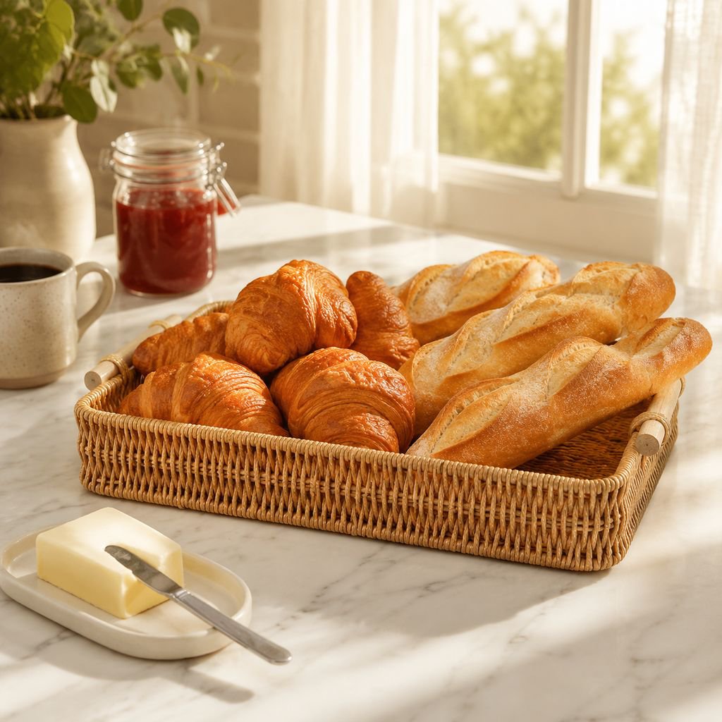 Imitation rattan fruit plate hand-woven Japanese bread basket steamed bun basket living room home st