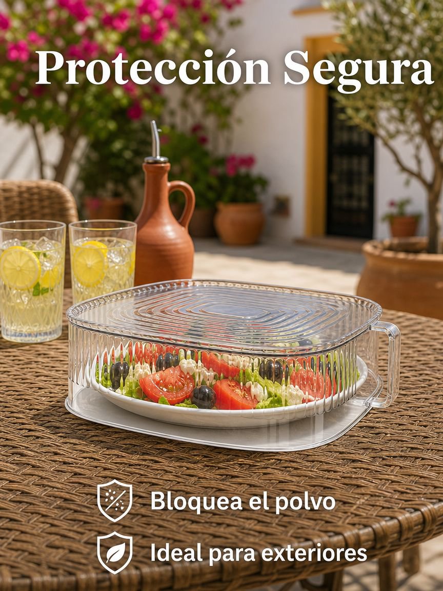 Tapa transparente y ecológica para alimentos