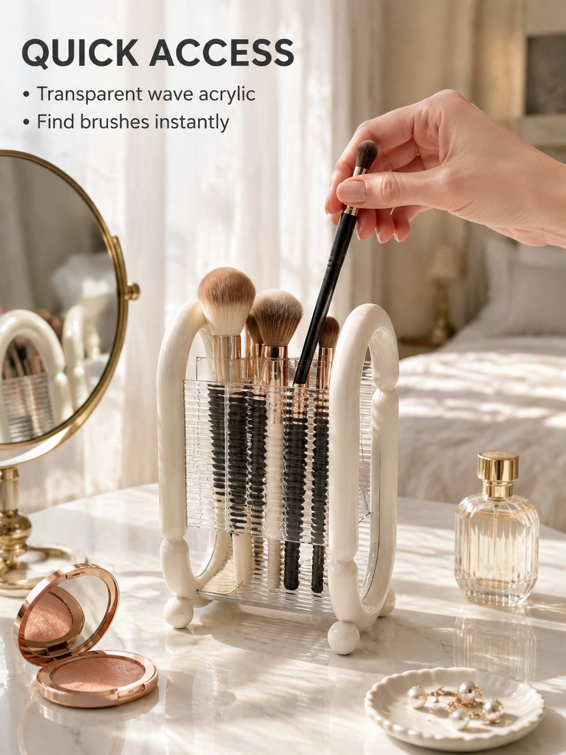 Desktop makeup brush storage tube