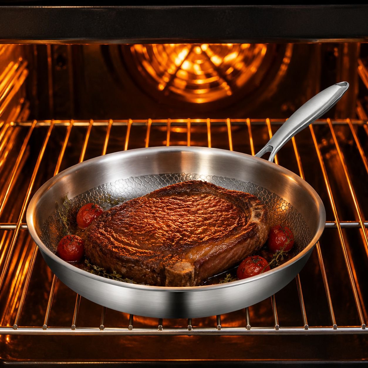 Uncoated Non-stick Frying Pan