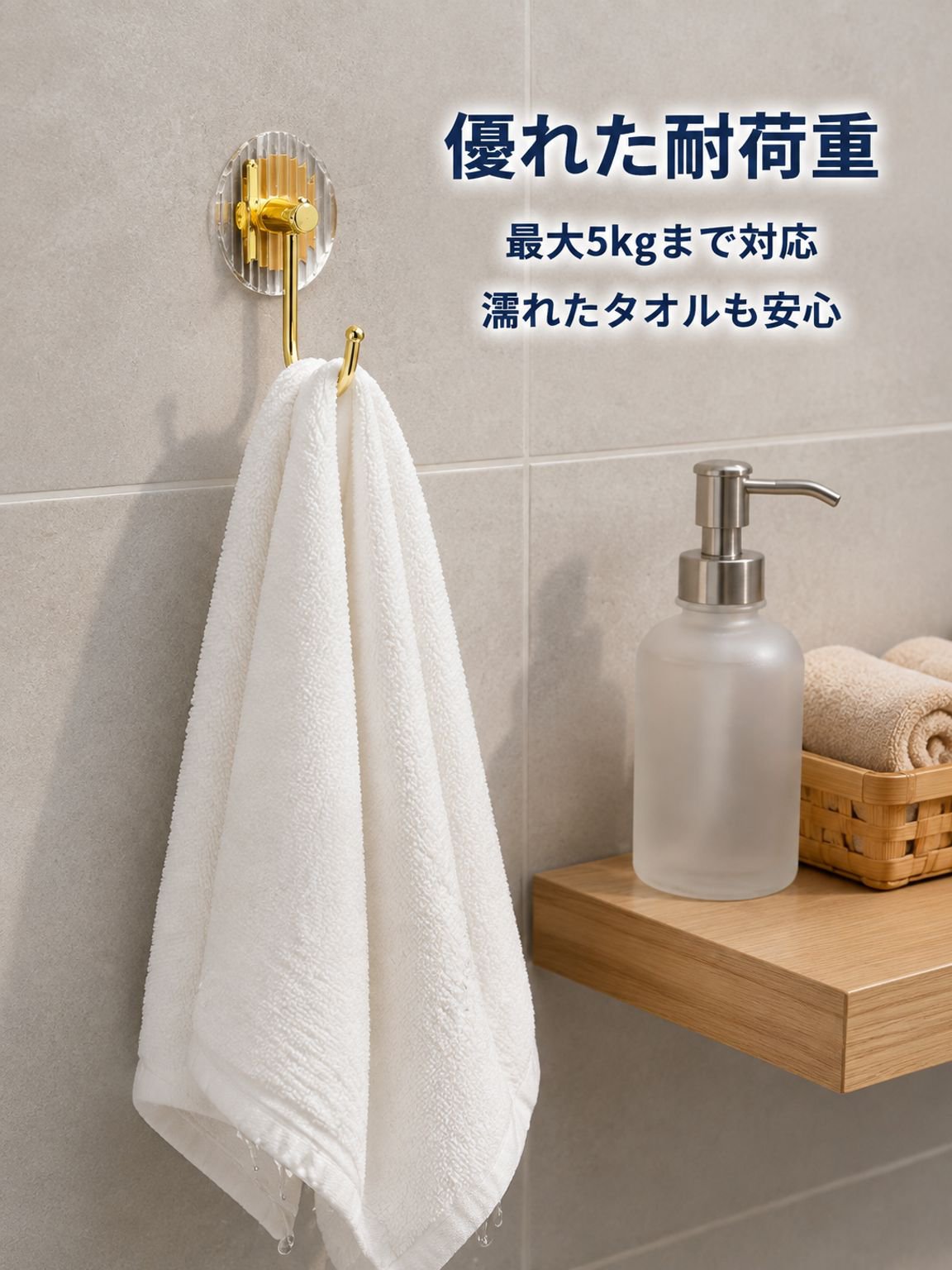 強力粘着高級感クマ型フック