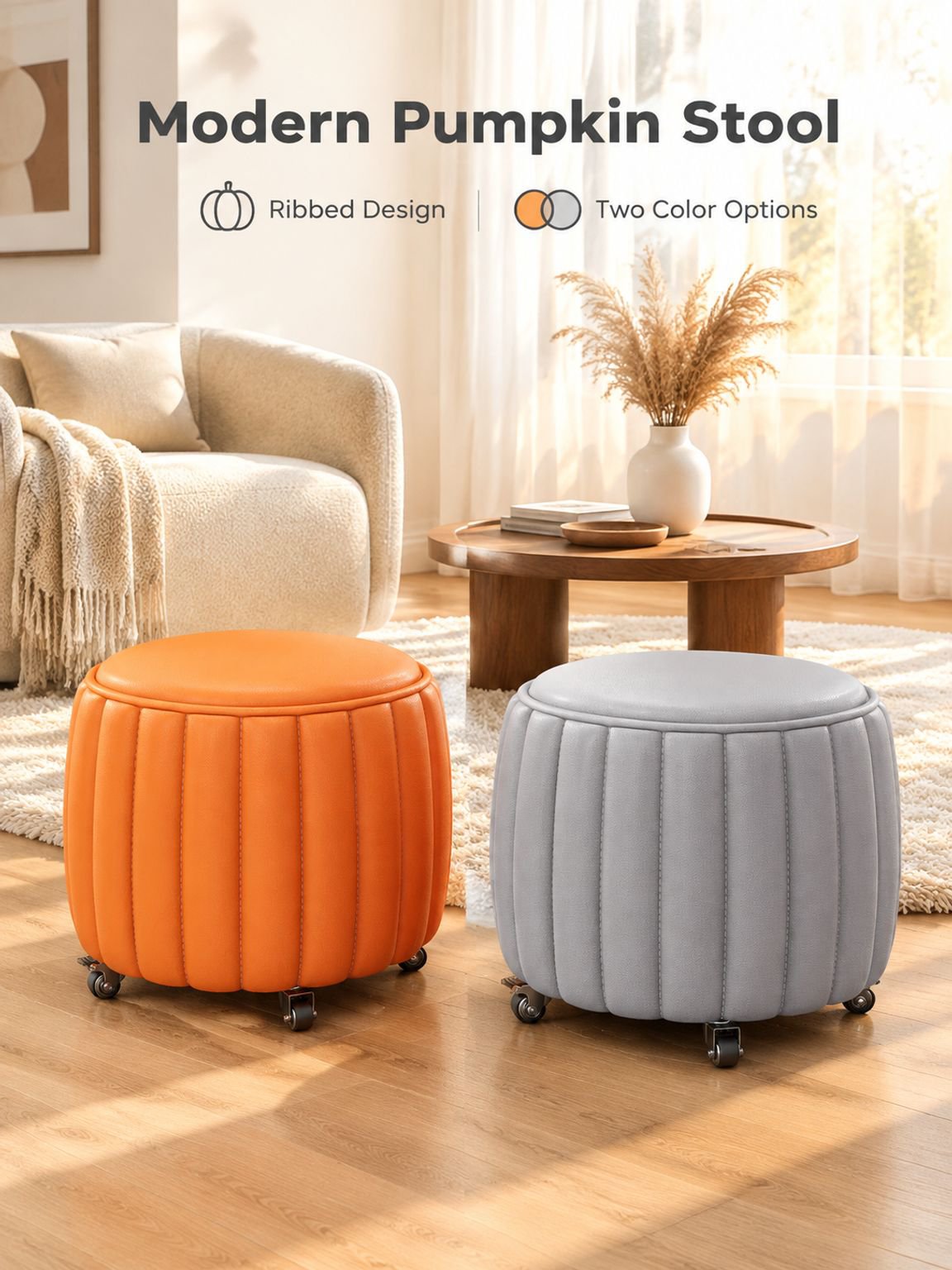 Home omnidirectional caster pumpkin stool