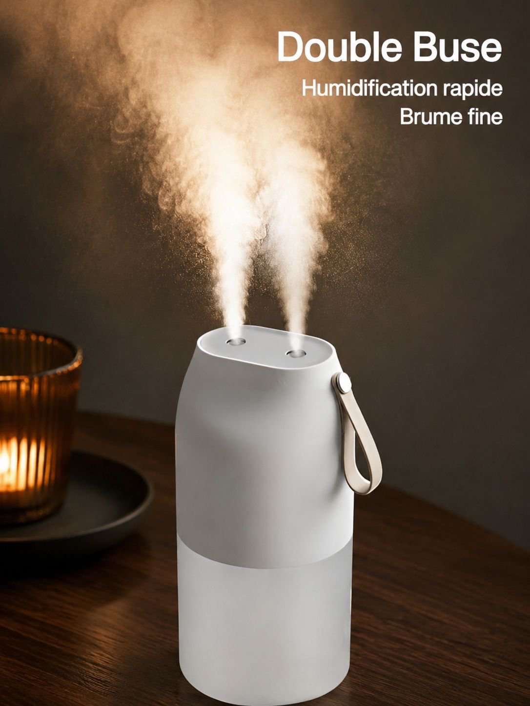 Humidificateur portable à double buse USB, atomiseur d'eau et d'aromathérapie