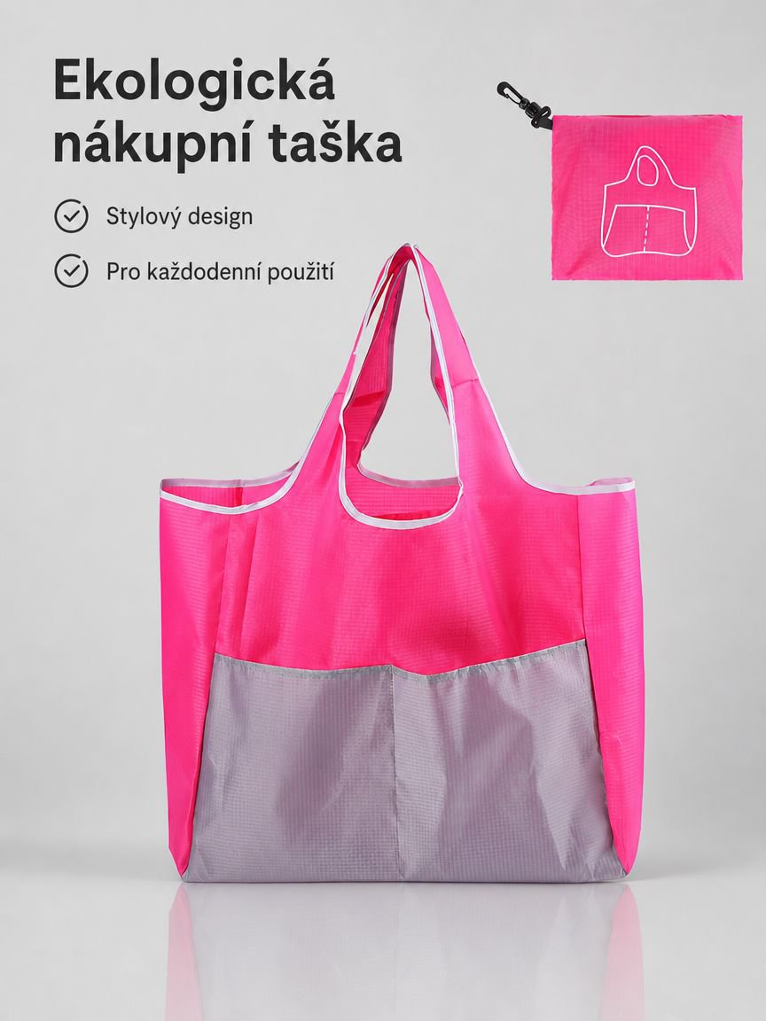 Ekologická přenosná skládací nákupní taška, velká nákupní taška z Oxfordu