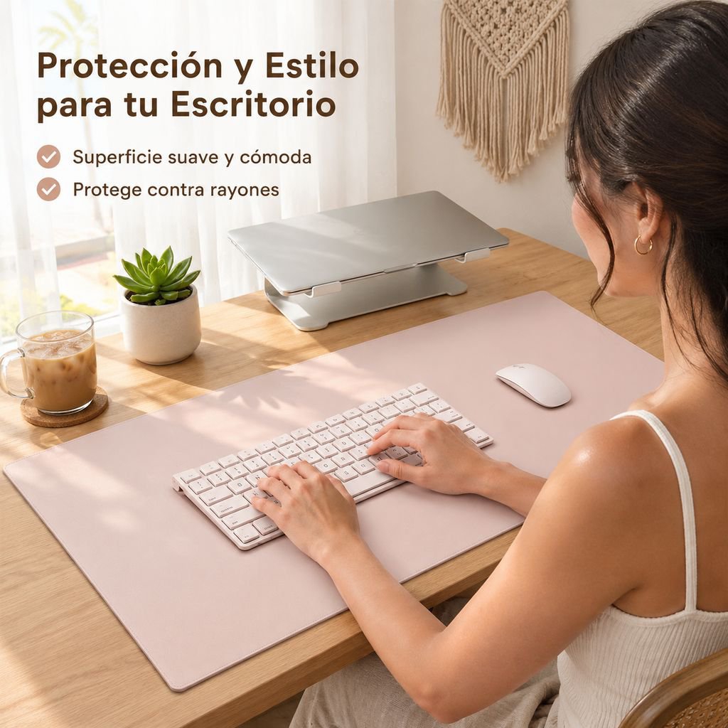 Alfombrilla de escritorio multifuncional de cuero impermeable