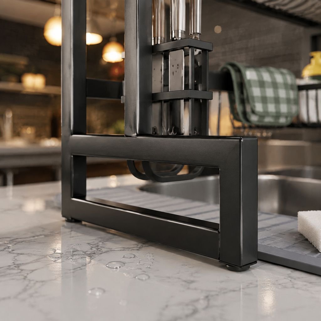 Modern dish drying rack for kitchen organization