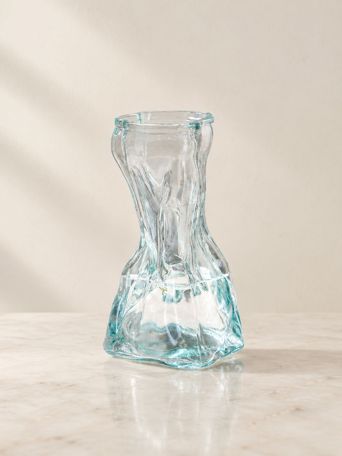 Glass Vase Decoration Irregular Transparent for Living Room Floral Arrangement