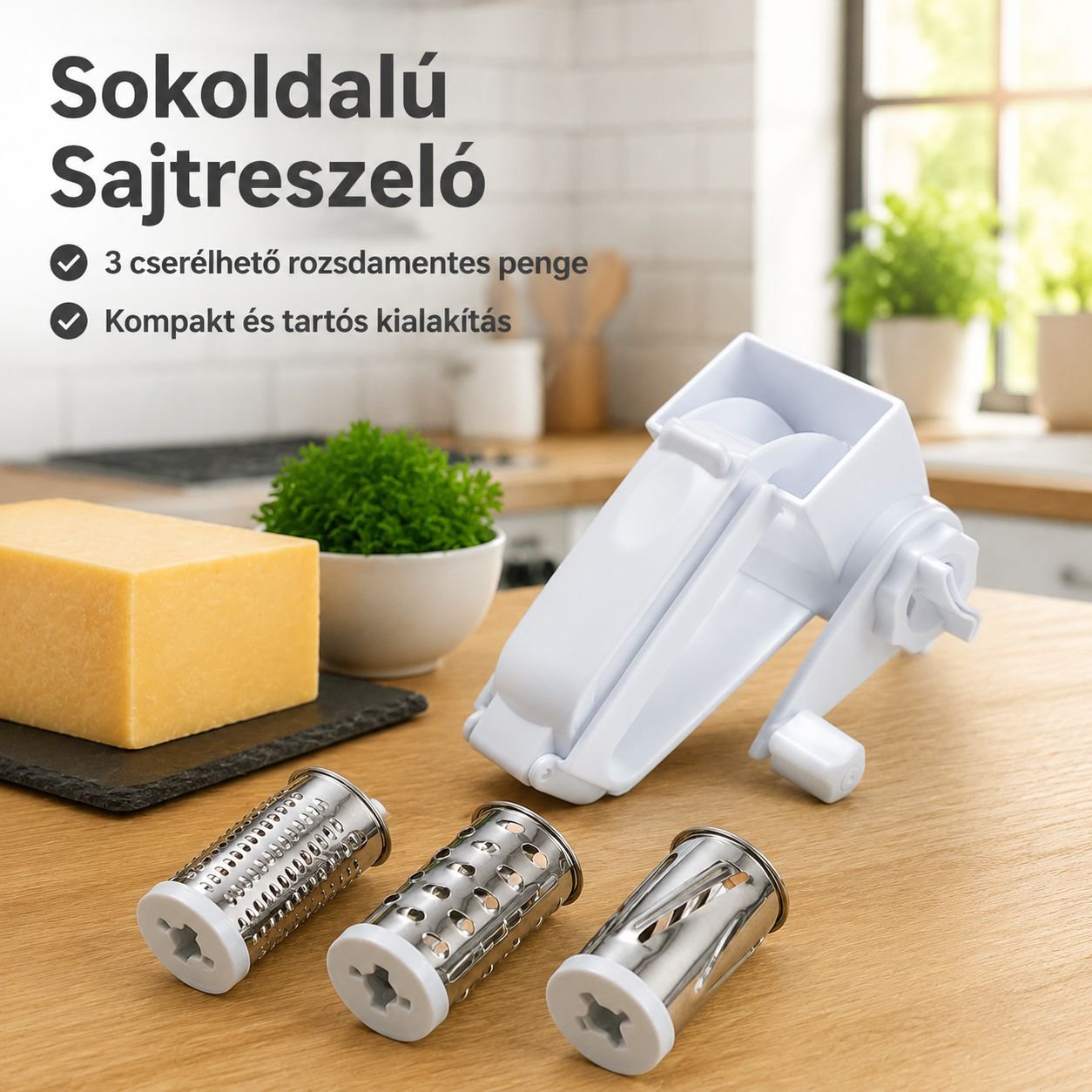 Kézi tekerős sajtreszelő