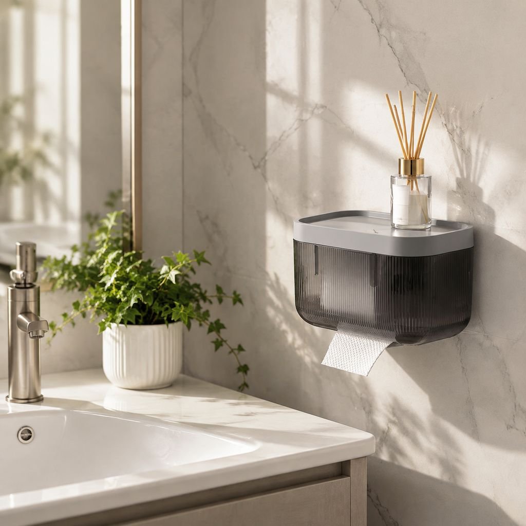 Caja de pañuelos multifuncional para baño